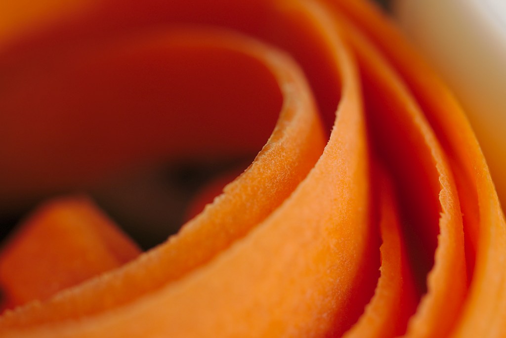 Strips of fresh carrot
